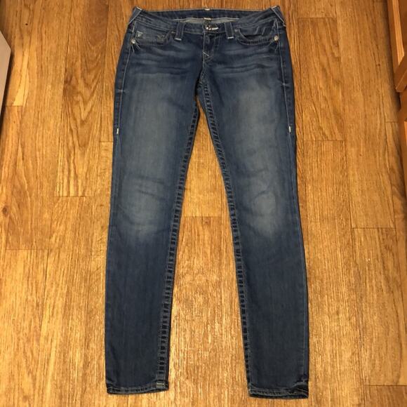 True Religion Medium Wash Blue Denim Skinny Jeans Size 28 - Picture 2 of 15